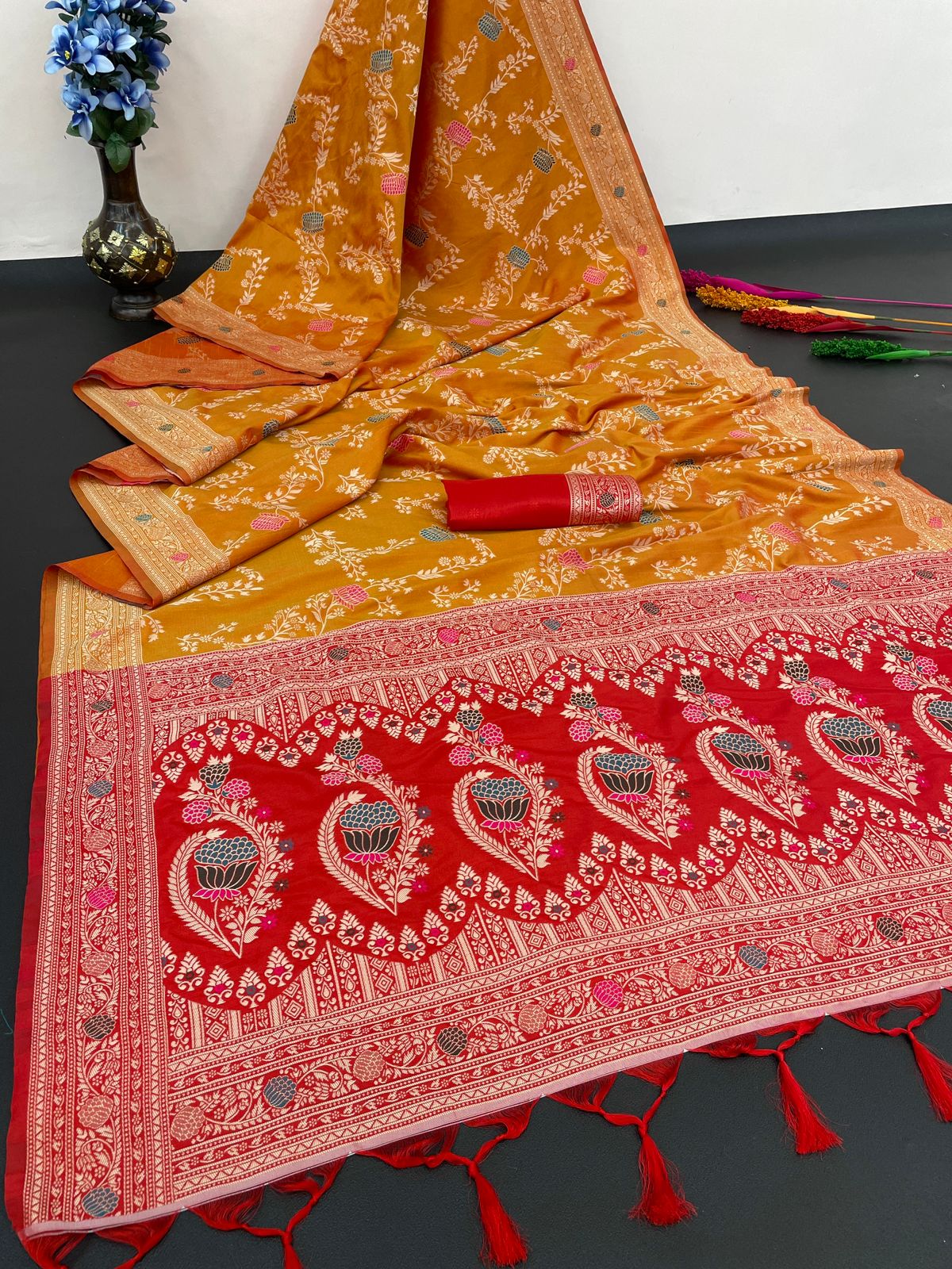 Dulhan By Aab Handloom Raw Silk Wedding Saree wholesale market in Surat with price